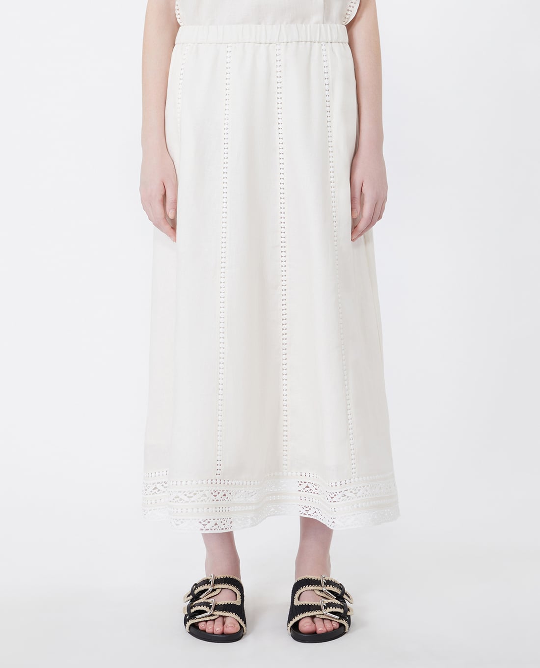 WEEKEND MAX MARA - Chân váy chữ A midi phối ren Wkdgergo