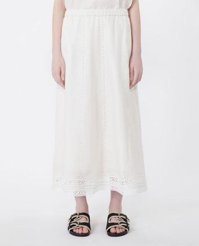  WEEKEND MAX MARA - Chân váy chữ A midi phối ren Wkdgergo 