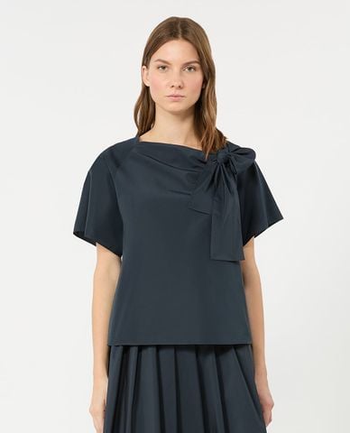  WEEKEND MAX MARA - Áo kiểu nữ tay ngắn phối nơ Wkdrecente 