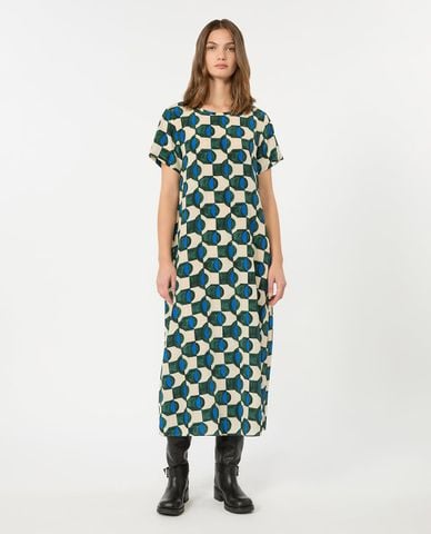  WEEKEND MAX MARA - Đầm midi cổ tròn tay ngắn Wkdvinci 