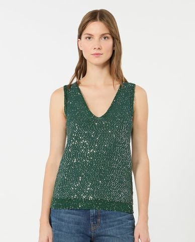  WEEKEND MAX MARA - Áo sát nách nữ cổ V kẻ sọc Wkdmilord 