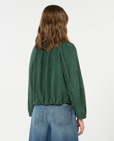  WEEKEND MAX MARA - Áo khoác da lộn nữ cổ bẻ tay dài Wkdzuppa 