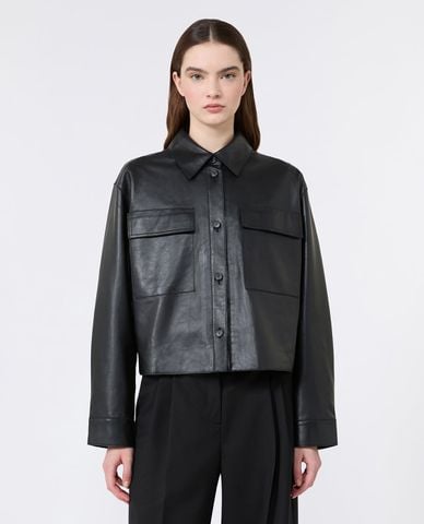 WEEKEND MAX MARA - Áo khoác da cổ nữ bẻ tay dài Wkdpiovra 