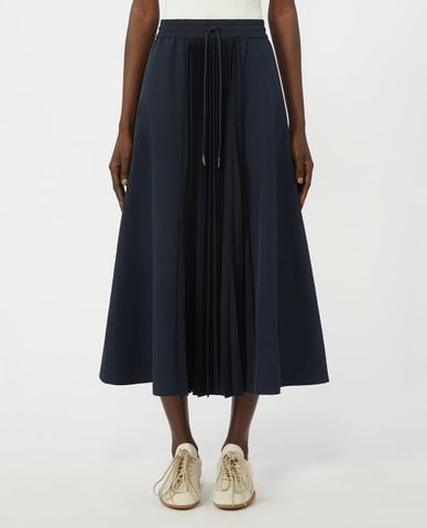  WEEKEND MAX MARA - Chân váy xếp li midi phối dây rút Wkdfolk 