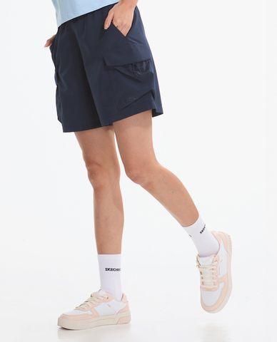  SKECHERS - Quần short nữ ống rộng phối túi hộp 