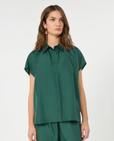  WEEKEND MAX MARA - Áo sơ mi nữ tay ngắn phối nhún Wkdcrine 