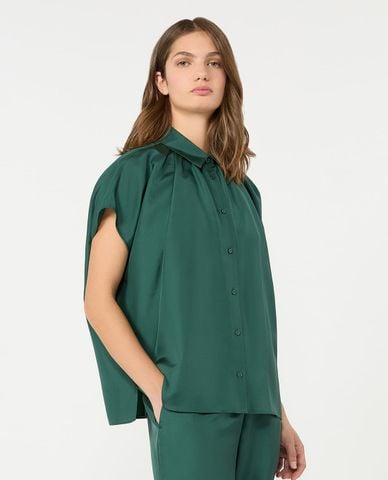  WEEKEND MAX MARA - Áo sơ mi nữ tay ngắn phối nhún Wkdcrine 