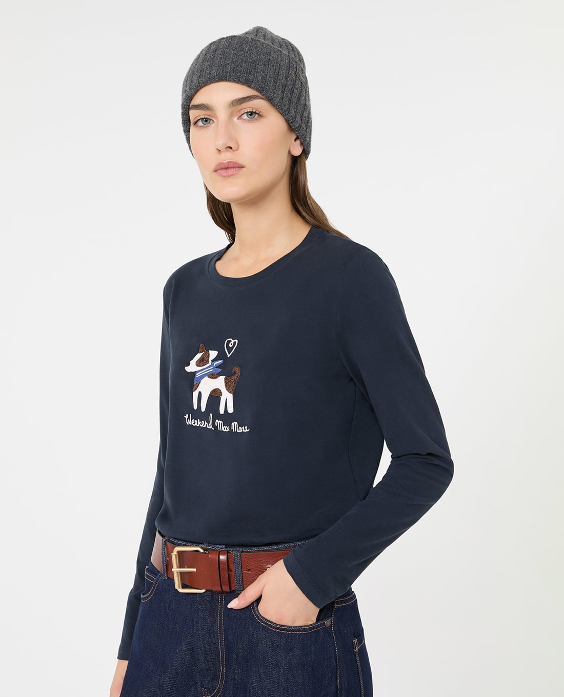 WEEKEND MAX MARA - Áo thun nữ cổ tròn tay dài Wkdcestino