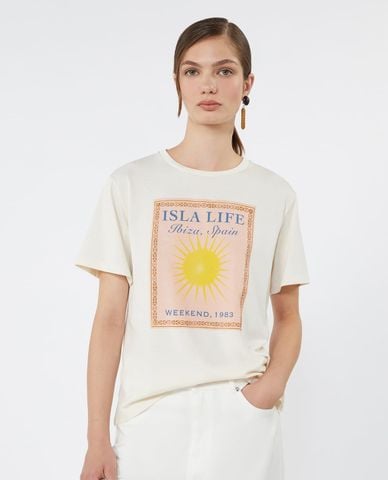  WEEKEND MAX MARA - Áo thun nữ cổ tròn tay ngắn Wkdpantera 