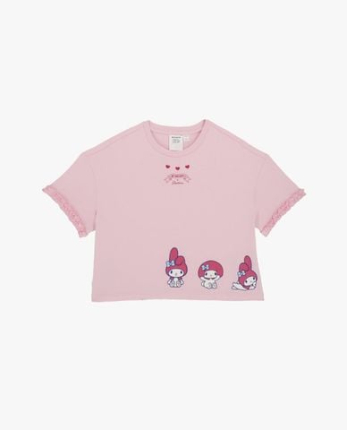  SKECHERS - Áo thun bé gái cổ tròn Hello Kitty & My Melody 