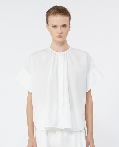  WEEKEND MAX MARA - Áo kiểu nữ cổ nhún tay ngắn Wkdeducata 