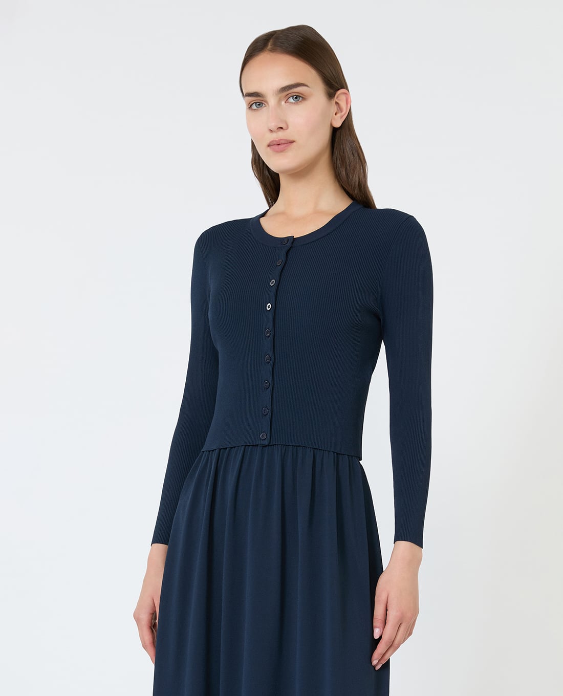 WEEKEND MAX MARA - Áo khoác dệt kim nữ cổ tròn tay dài Wkdtennis