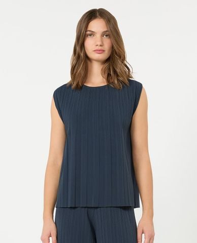  WEEKEND MAX MARA - Áo sát nách nữ cổ tròn xếp nếp Wkdere 
