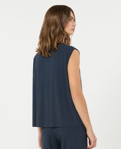  WEEKEND MAX MARA - Áo sát nách nữ cổ tròn xếp nếp Wkdere 