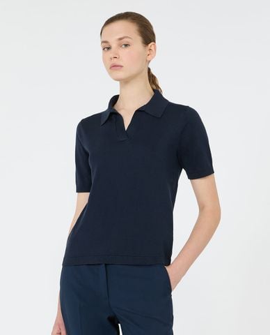  WEEKEND MAX MARA - Áo dệt kim nữ cổ V tay ngắn Wkdroncolo 