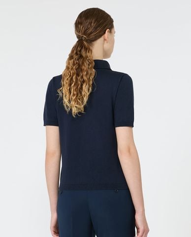  WEEKEND MAX MARA - Áo dệt kim nữ cổ V tay ngắn Wkdroncolo 