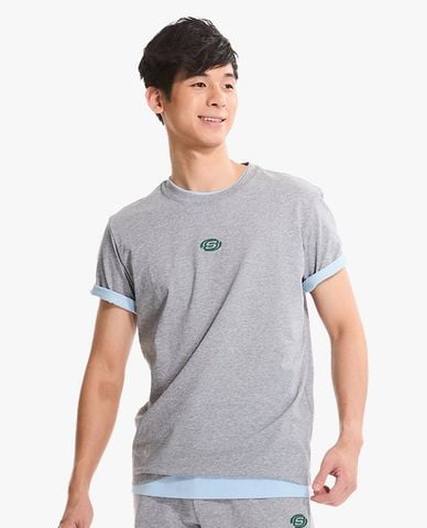  SKECHERS - Áo thun nam cổ tròn tay ngắn 