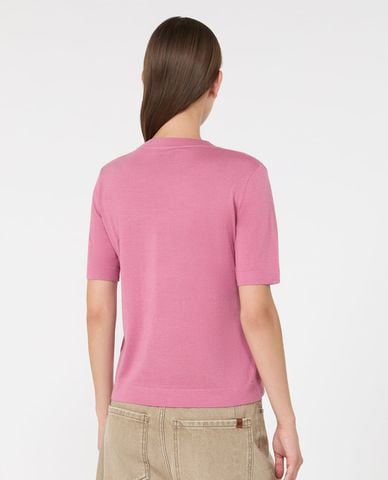  WEEKEND MAX MARA - Áo dệt kim nữ cổ tròn tay ngắn Wkdtapioca 