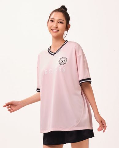  SKECHERS - Áo thun nữ cổ V tay ngắn Game On Iconic 