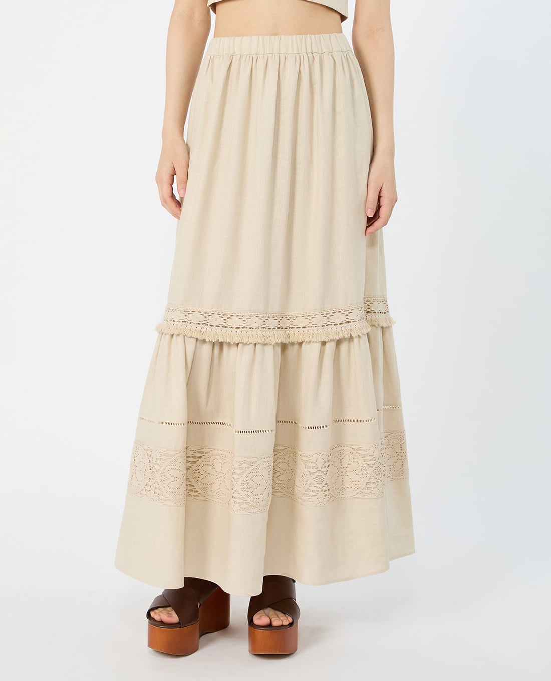 WEEKEND MAX MARA - Chân váy xếp tầng midi Wkipallore