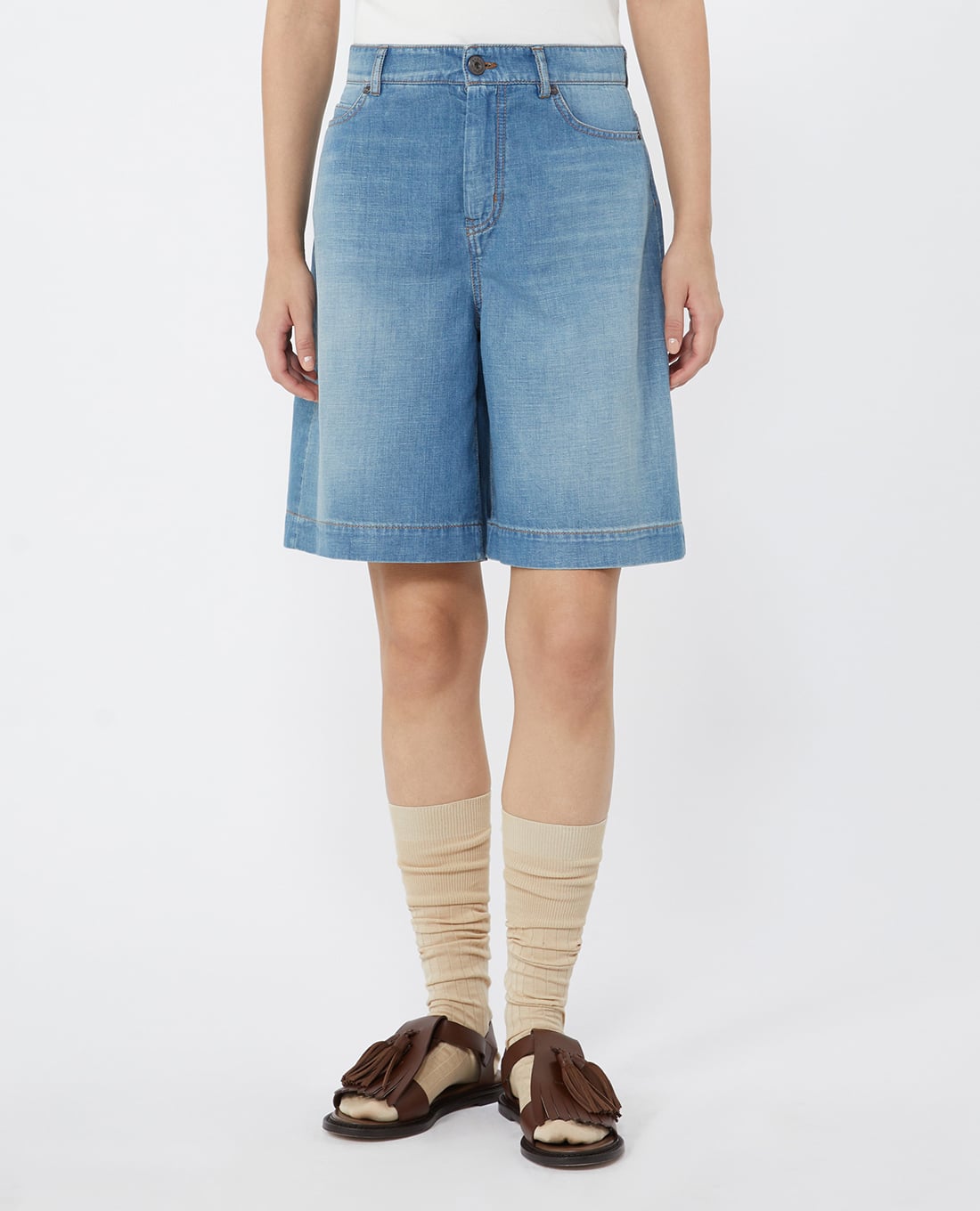 WEEKEND MAX MARA - Quần short jeans nữ ống rộng Wkdozono