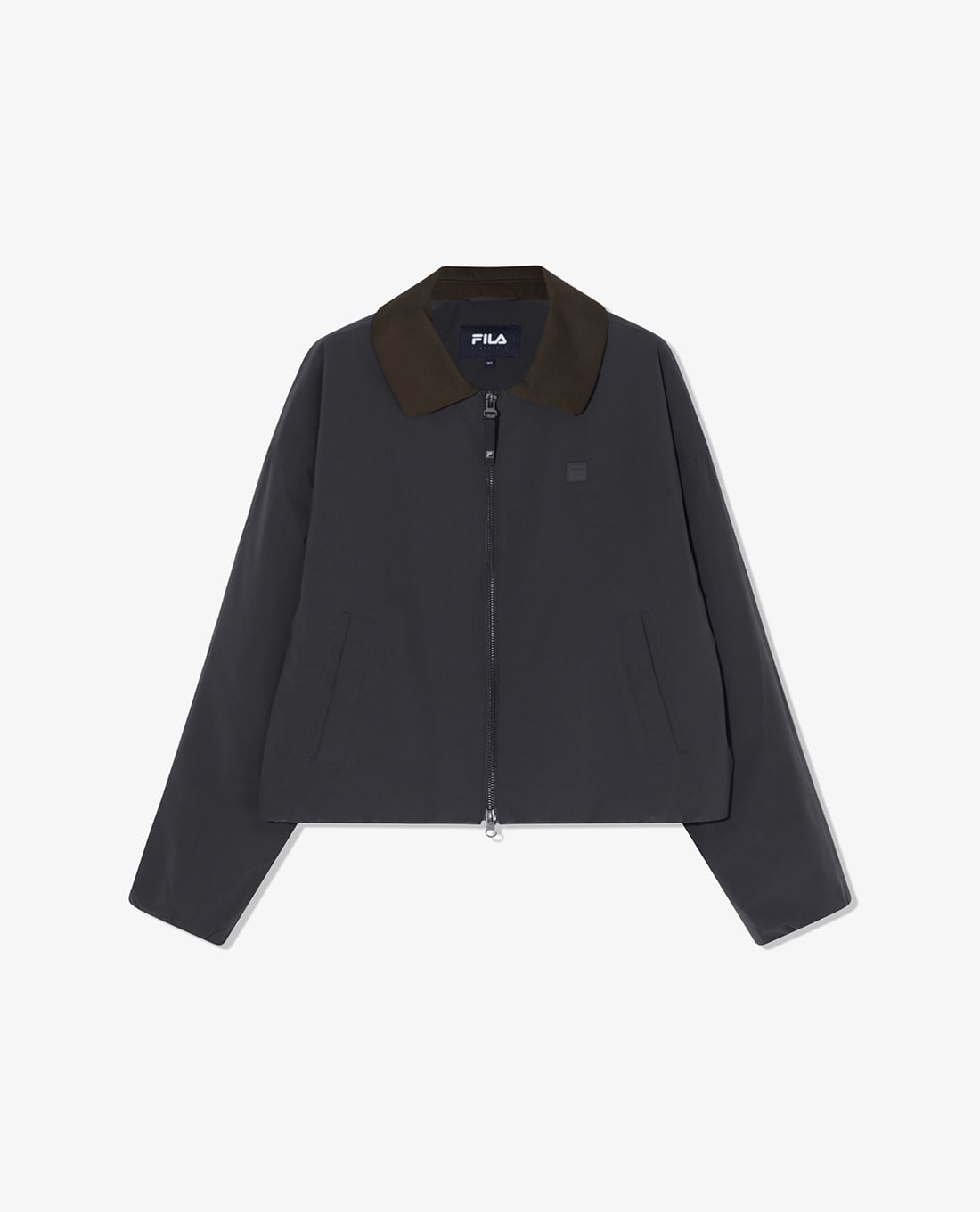 FILA - Áo khoác gió nữ cổ bẻ tay dài phối khóa zip Heritage