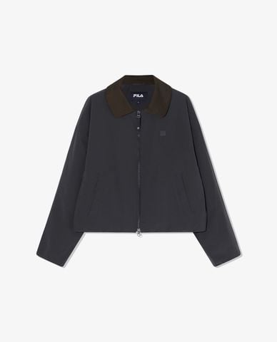  FILA - Áo khoác gió nữ cổ bẻ tay dài phối khóa zip Heritage 