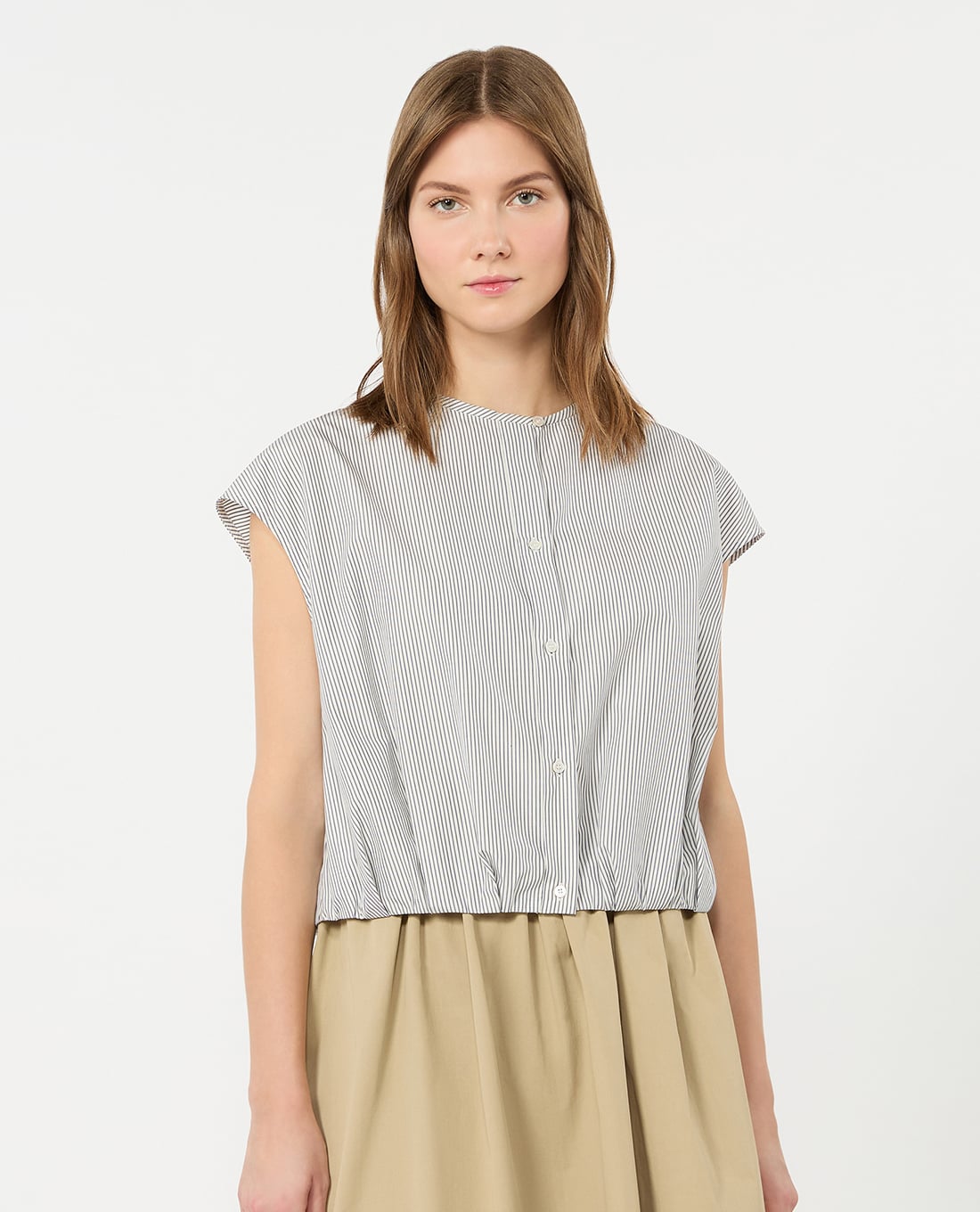WEEKEND MAX MARA - Áo sát nách nữ cổ tròn phối nút Wkdgelatina