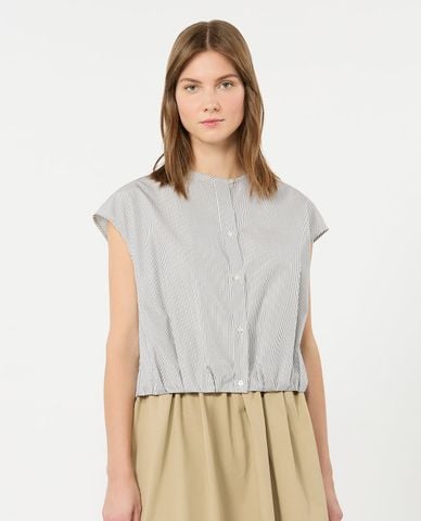  WEEKEND MAX MARA - Áo sát nách nữ cổ tròn phối nút Wkdgelatina 