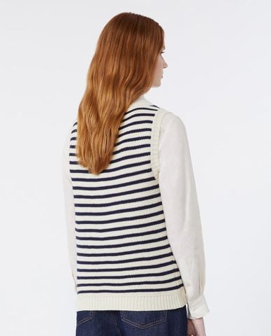  WEEKEND MAX MARA - Áo dệt kim nữ sát nách kẻ sọc Wkdmadia 