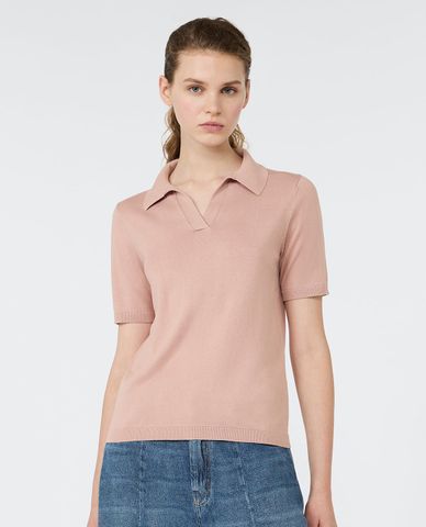  WEEKEND MAX MARA - Áo dệt kim nữ cổ V tay ngắn Wkdroncolo 