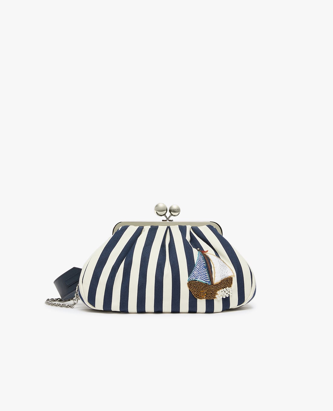 WEEKEND MAX MARA - Clutch nữ hình oval kẻ sọc Wkagerusia