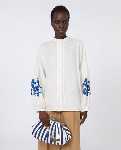  WEEKEND MAX MARA - Clutch nữ hình oval kẻ sọc Wkagerusia 