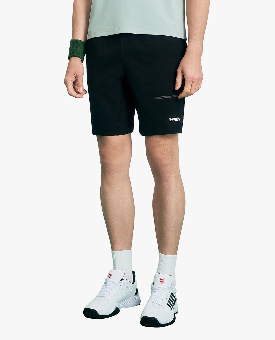 K-SWISS - Quần short thể thao nam ống rộng in logo