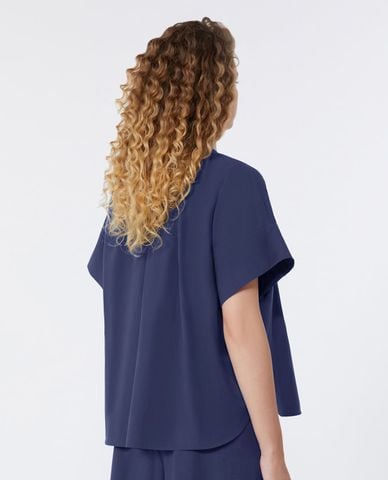  WEEKEND MAX MARA - Áo kiểu nữ cổ nhún tay ngắn Wkdeducata 