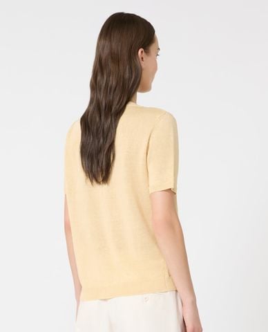  WEEKEND MAX MARA - Áo dệt kim nữ cổ tròn tay ngắn Wkdpancone 