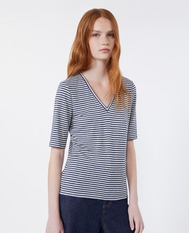  WEEKEND MAX MARA - Áo thun nữ cổ V tay ngắn Wkdopzione 