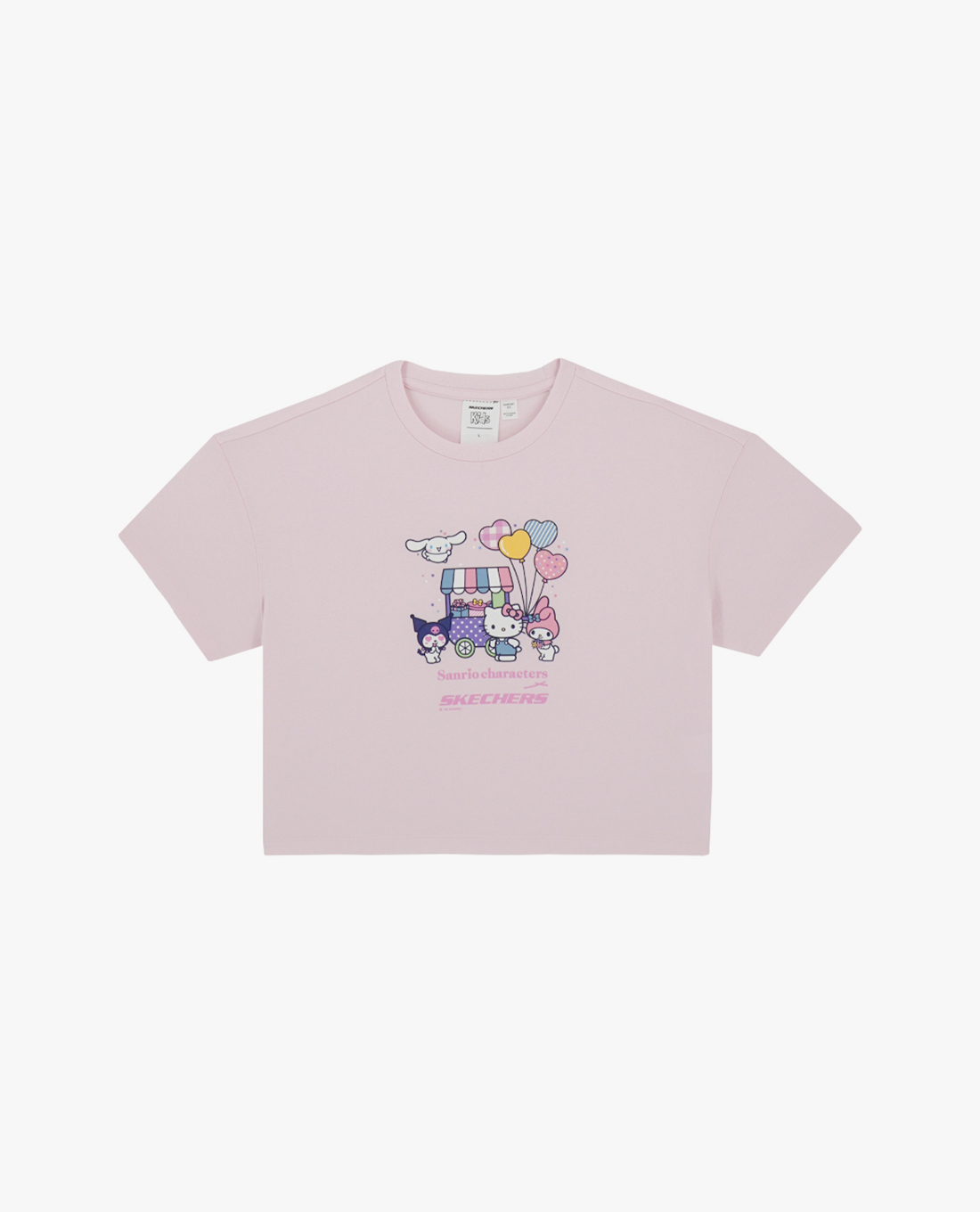 SKECHERS - Áo croptop bé gái cổ tròn tay ngắn Sanrio