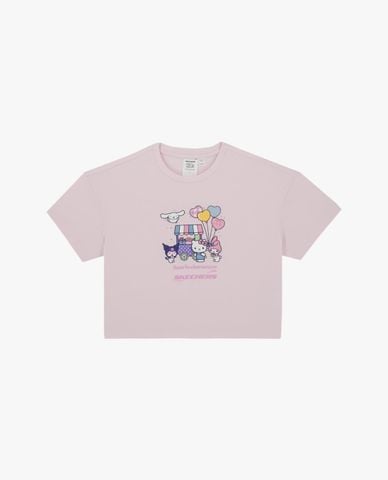  SKECHERS - Áo croptop bé gái cổ tròn tay ngắn Sanrio 