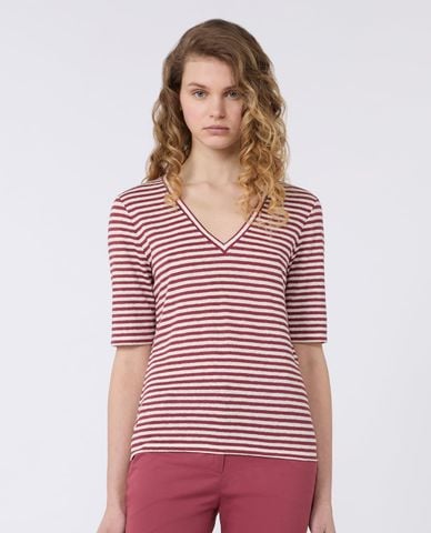  WEEKEND MAX MARA - Áo thun nữ cổ V tay ngắn Wkdopzione 