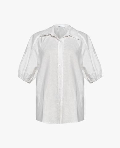  GIGI - Áo sơ mi nữ cổ bẻ tay phồng dáng suông 