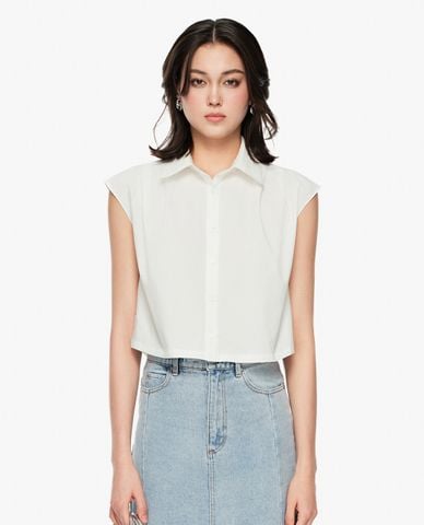  GIGI - Áo sát nách nữ cổ bẻ tay ngắn phom croptop 