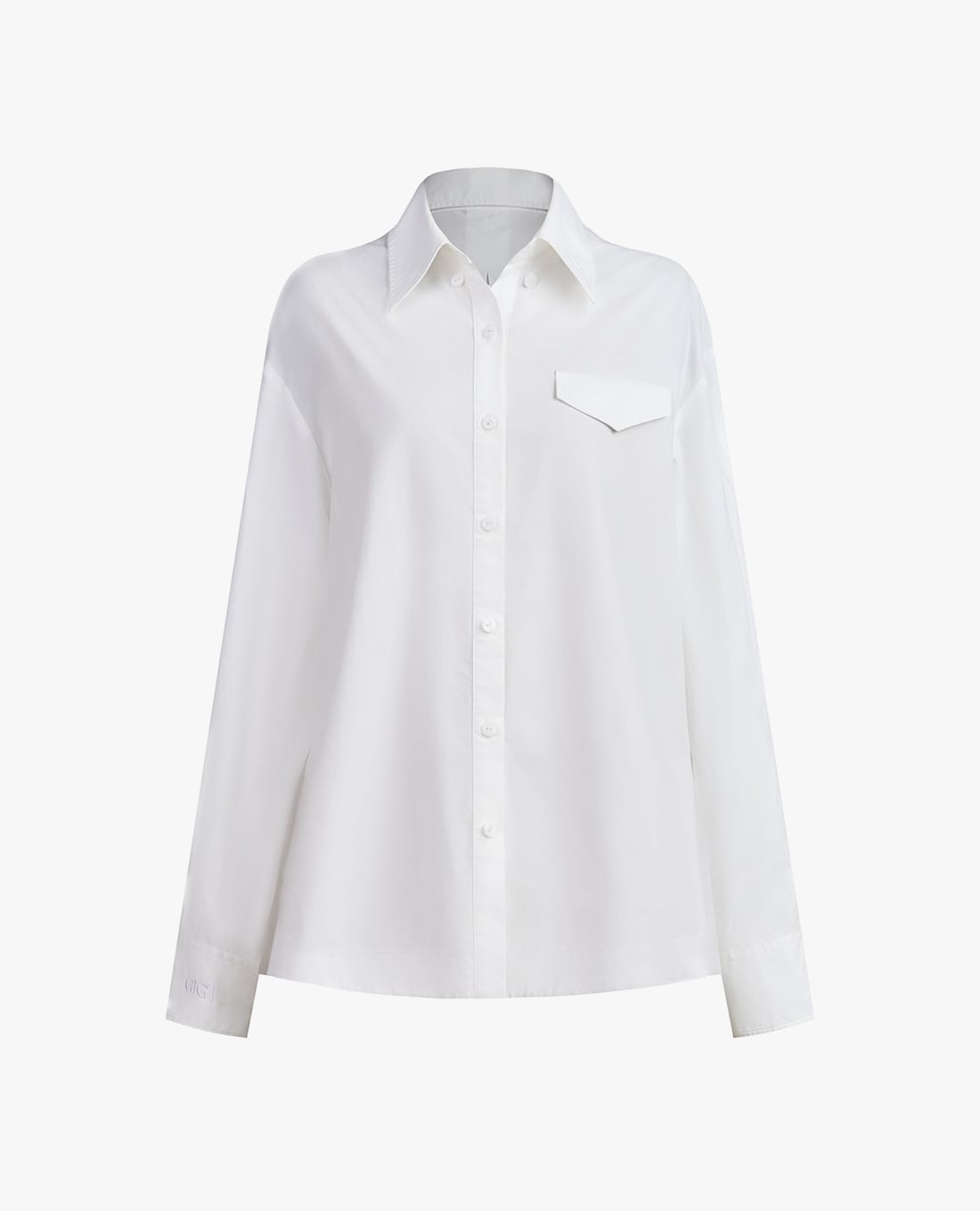 GIGI - Áo sơ mi nữ cổ bẻ tay dài phối túi