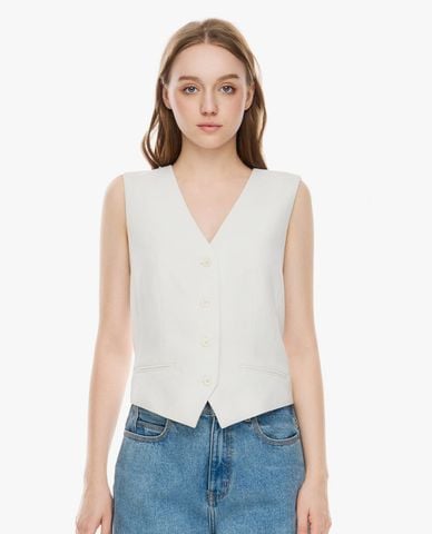  GIGI - Áo khoác gilet nữ cổ V phối nút 