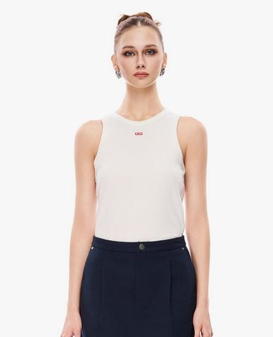  GIGI - Áo ba lỗ nữ cổ tròn phối logo 