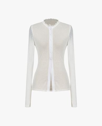  GIGI - Áo dệt kim nữ cổ V tay dài thời trang 