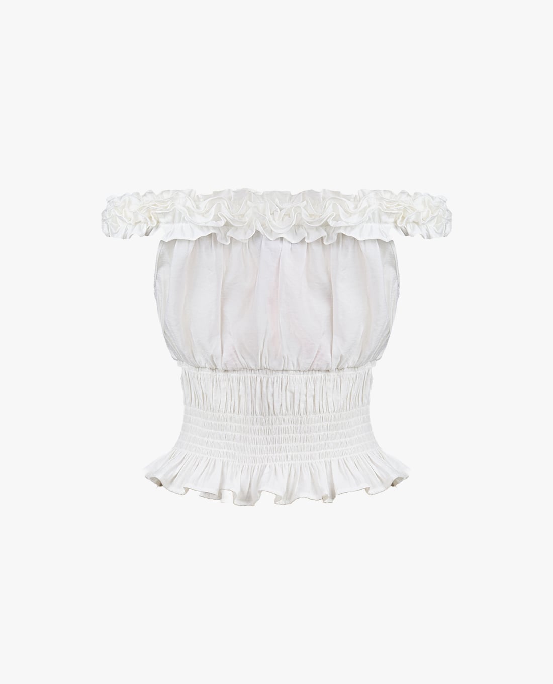 GIGI - Áo trễ vai nhún bèo phom ôm