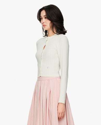  GIGI - Áo khoác cardigan nữ cổ tròn tay dài phom croptop 