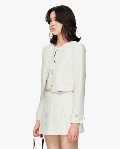  GIGI - Áo khoác blazer nữ cổ tròn phom croptop 