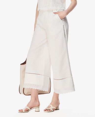  GIGI - Quần nữ ống rộng phom suông phối ren 